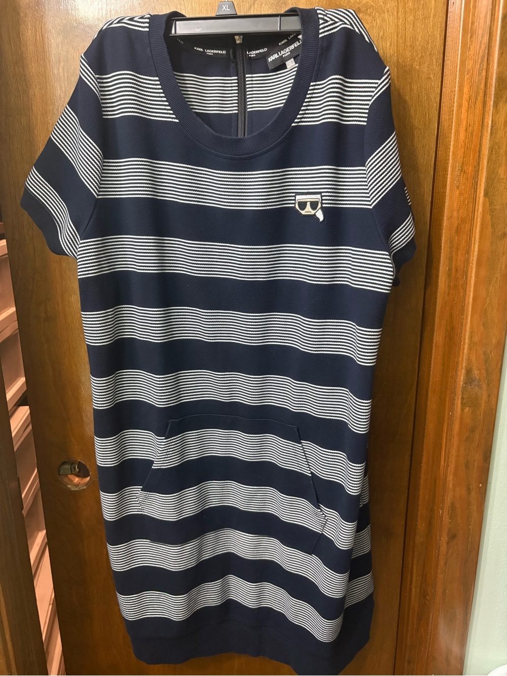 Karl Lagerfeld Navy & White Stripe Dress